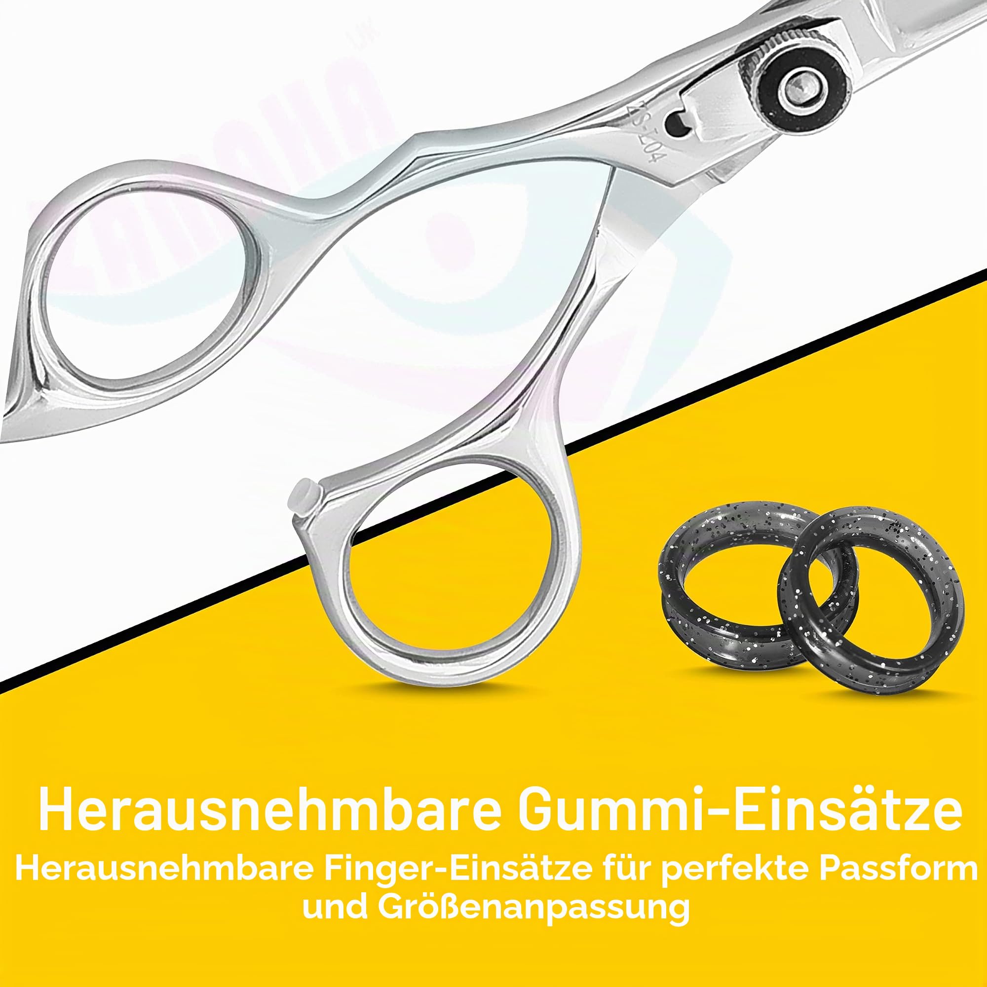 ZAMAHA Lefty Friseur Professionelle Haarrasierschere - Linkshänder 16,5 cm Haarschere (Schneiden + Ausdünnen) - Poliertes Finish
