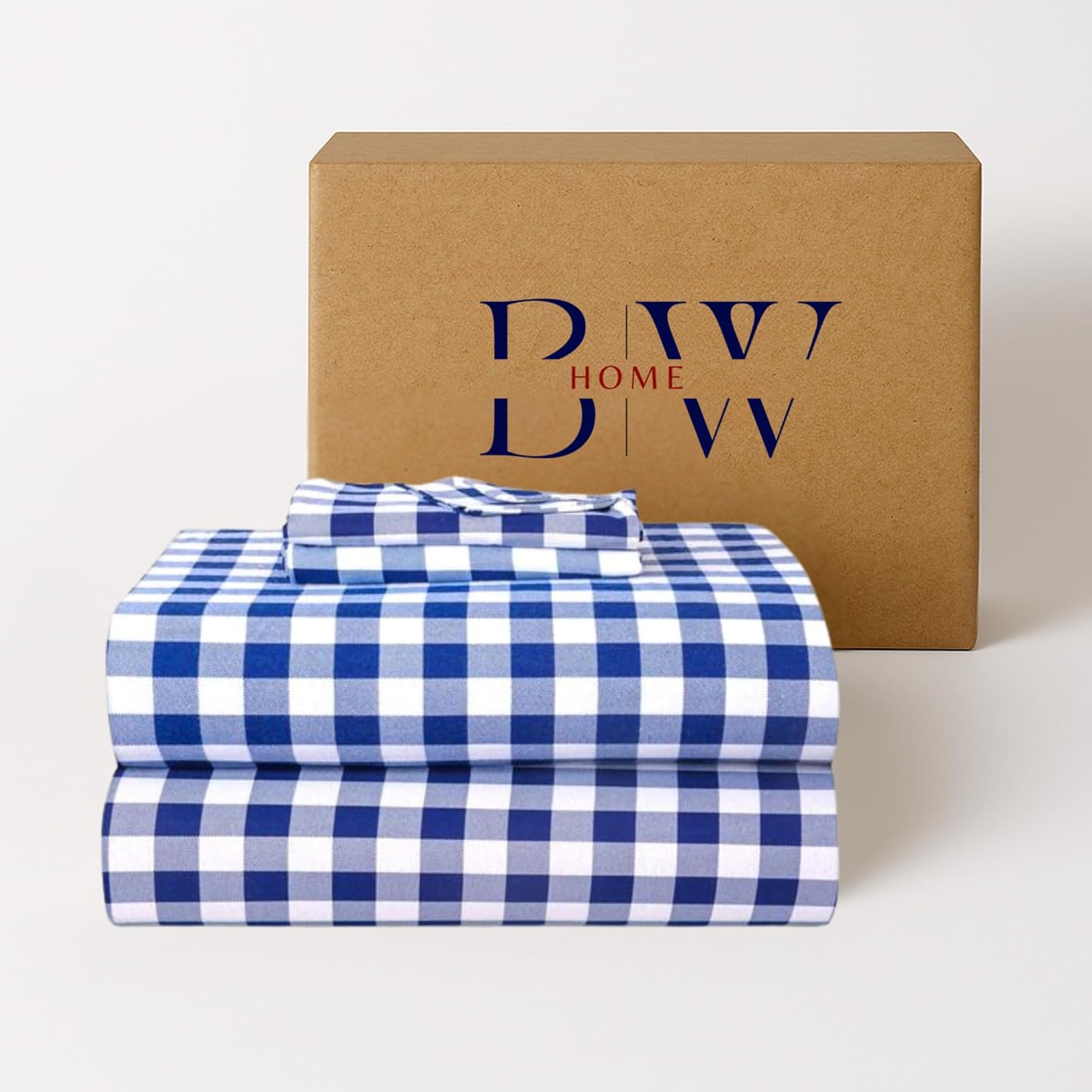 Briarwood Home Printed Flannel Sheet Set, 100% Organic Cotton, Six-Fold Brushed, Super Soft, Warm, Deep Pocket Bedding with NanoTech Infuse for Enhanced Lasting Strength (Buffalo Navy Blue, Queen)