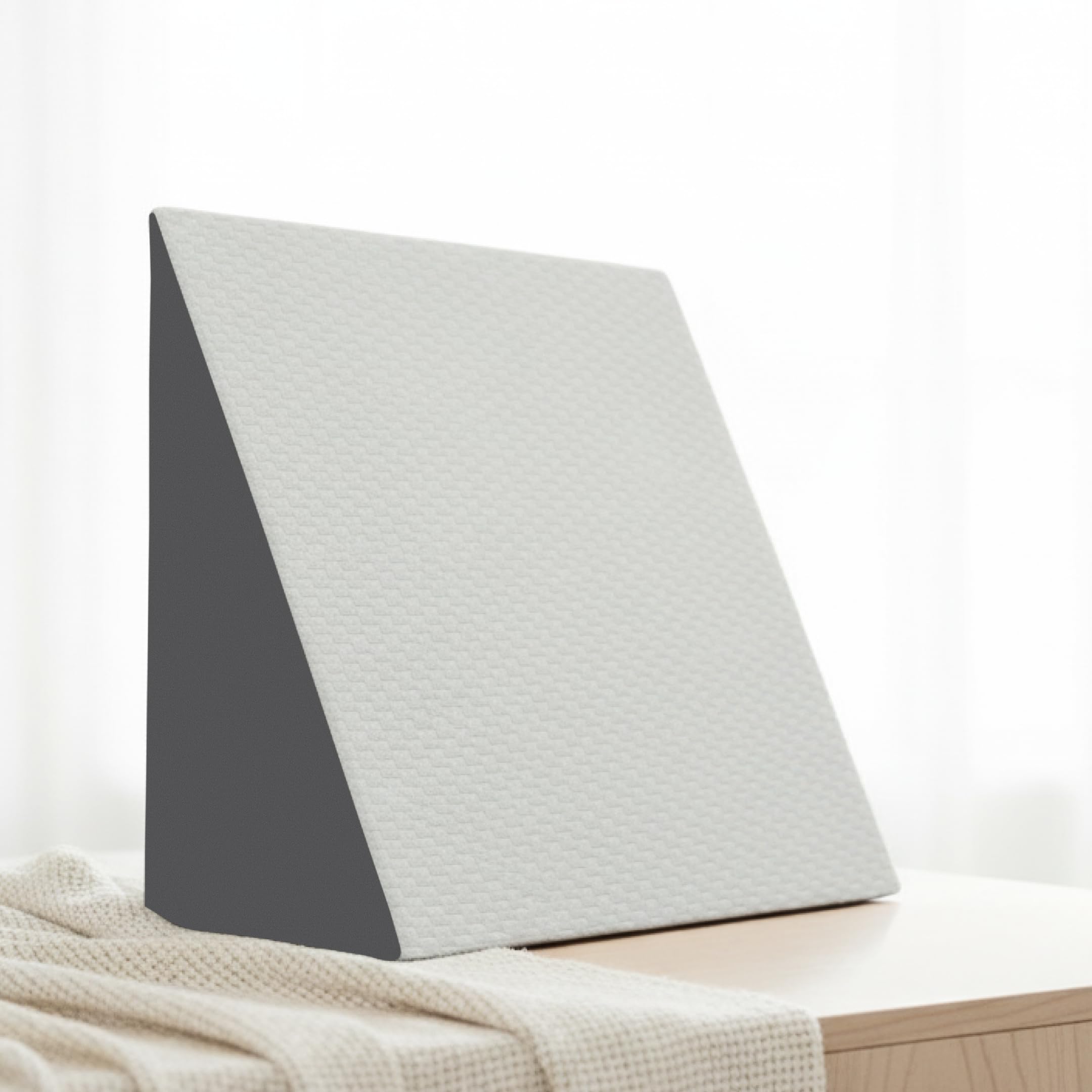 SleepyHug Ortho Wedge Pillow Plus for GERD & Acid Reflux Relief | Firm HR Foam Incline Support Pillow for Sleeping, Reading & Post-Surgery Recovery | 21×19×10 Inches, White & Grey-image-39