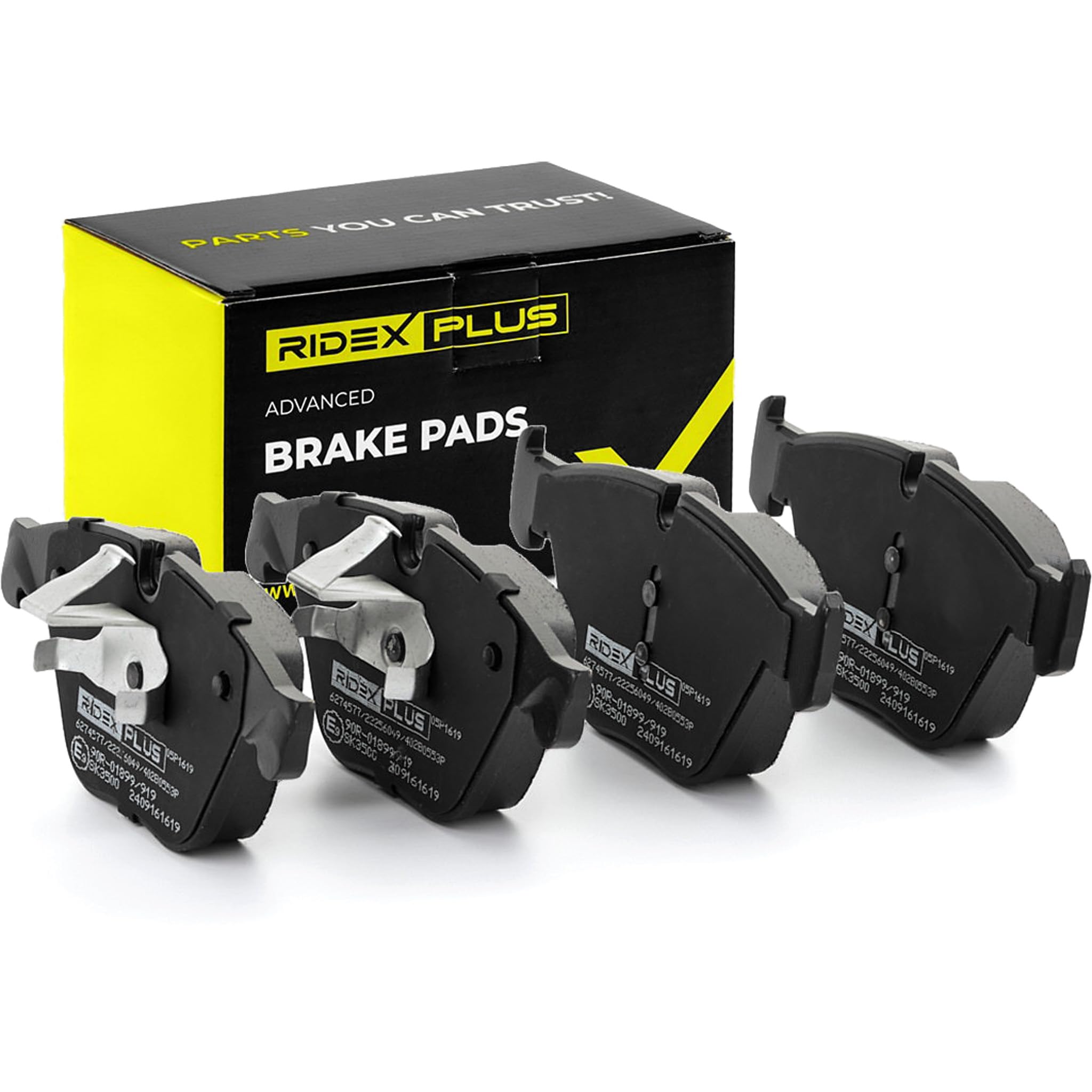 RIDEX PLUS 402B0553P Set d'assale Kit pastiglie freni Anteriore con clip pistone Compatibilità con BMW 5 Sedan F10