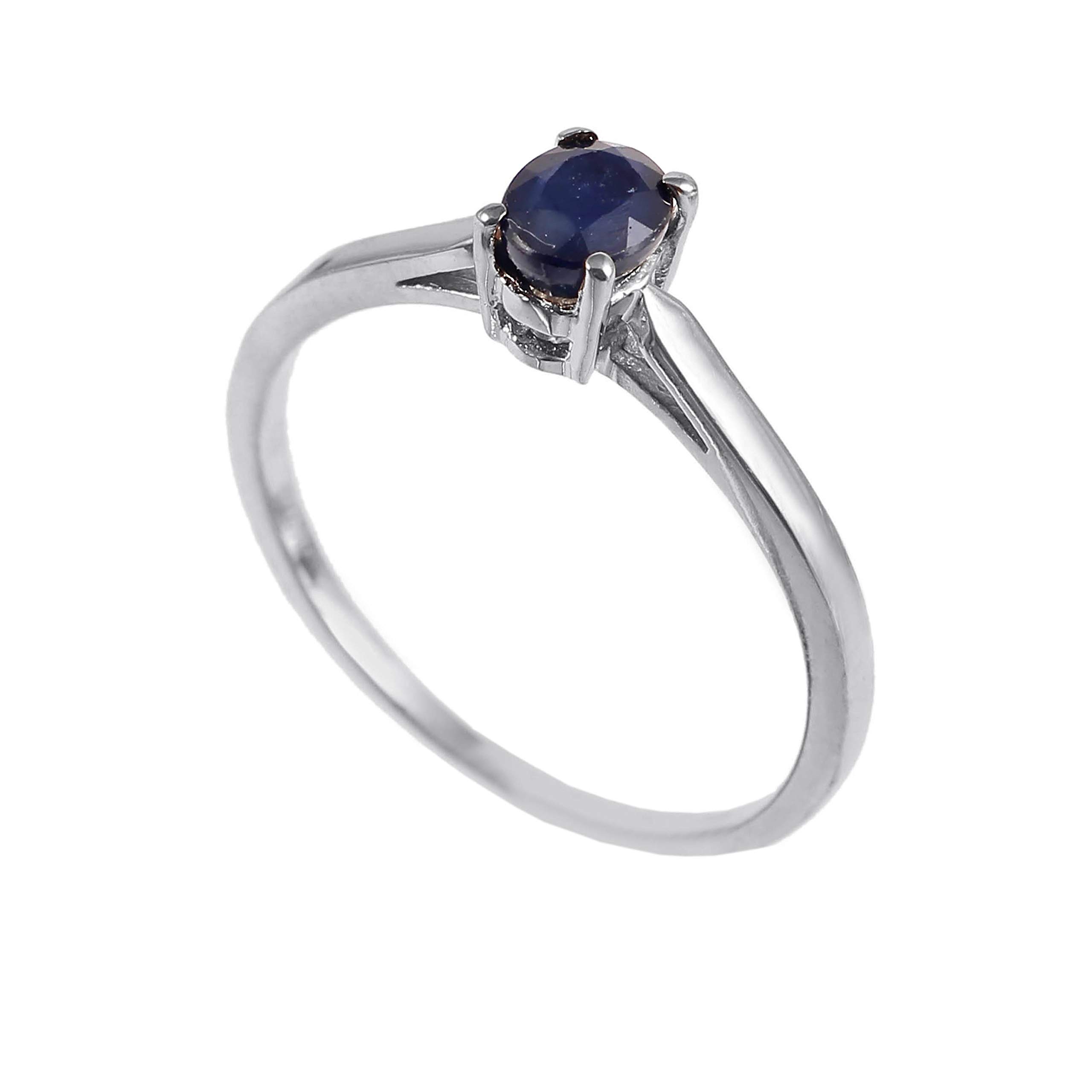 925 Sterling Silver Ring for Women and Girls Natural Blue Sapphire Gemstone 4X6 MM Oval Cut Stylish Jewelry Gift-image-20