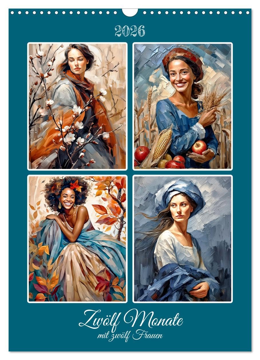 Twelve months with twelve women UK-Version (Wall Calendar 2026 DIN A3 Portrait), CALVENDO 12 Month Wall Calendar โ image 1