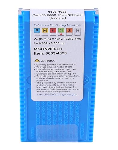 Miniatura 4 de Accusize Industrial Tools MGGN200-LH Insertos de carburo de corte de doble extremo para cortar aluminio, 10 unids/set, 2403-4023x10
