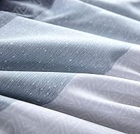 Vista 6 de Sleepbella - Edredón tamaño individual, algodón de 600 hilos, patchwork a rayas en blanco y azul marino, diseño reversible en azul, con relleno