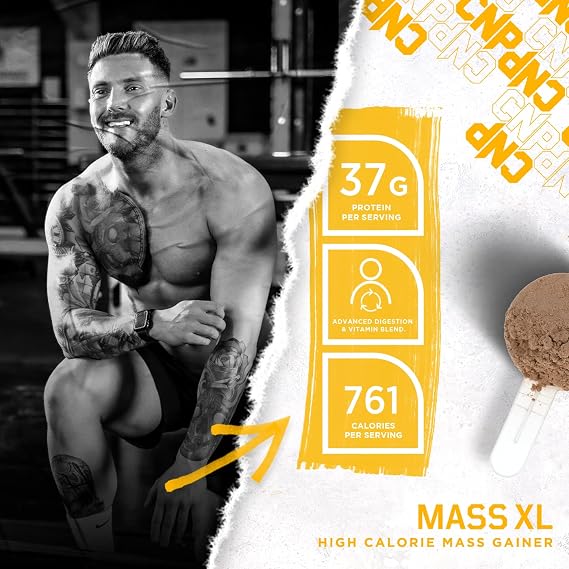 CNP Professional Mass XL, High Calorie Lean Mass, Muscle & Bulk, Weight Gainer Protein Powder Shake 4.8kg, 4 Flavours Available (Chocolate)