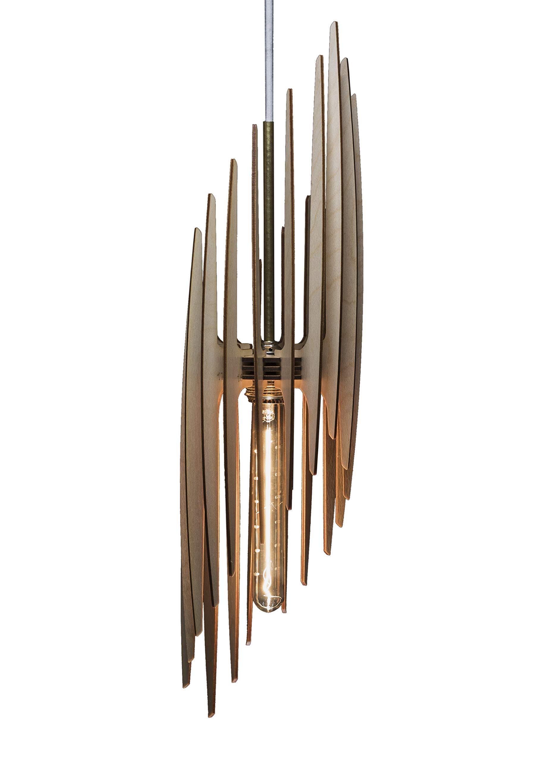 Wood Pendant Light - Modern Chandelier Lighting - Hanging Dining Lamp - Ceiling Light Fixture - Geometric Lamp - Minimal - Contemporary