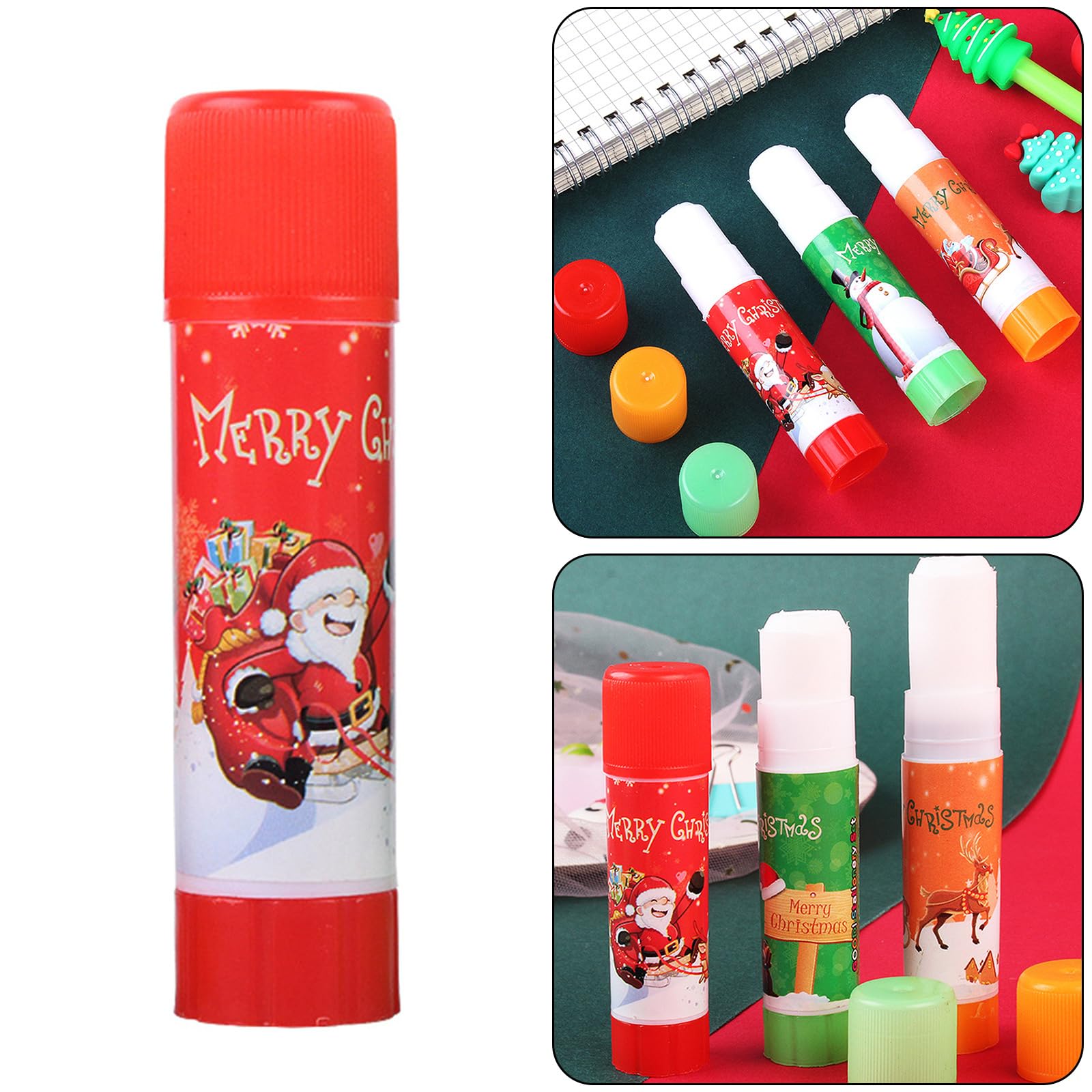 JOKOTI Kids Glues Sticks White Gluesticks Scrapbooking Glues Christmas Solid Gluesticks for Scrapbooking Class Art Project, red