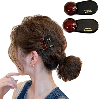 [YNOBUN]2pcs Sphere Hair Clips for baby girls Women Premium Side Bang Clips Forehead Hair Barrettes Clips Hair Accessories-bk