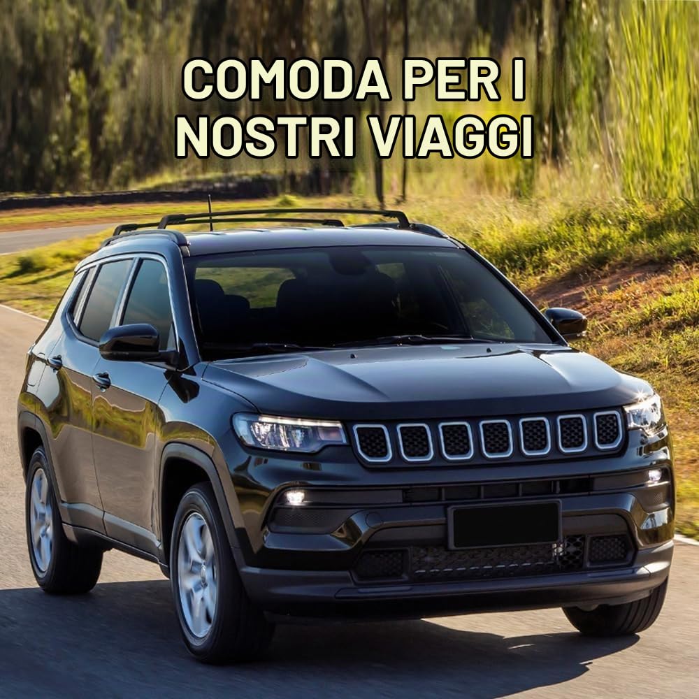 2 Pezzi Auto Barre Trasversali Portapacchi da Tetto per Jeep Compass 2017-2024, Barre Portatutto in Alluminio Bagagli Trasporto Portabagagli Auto Accessories
