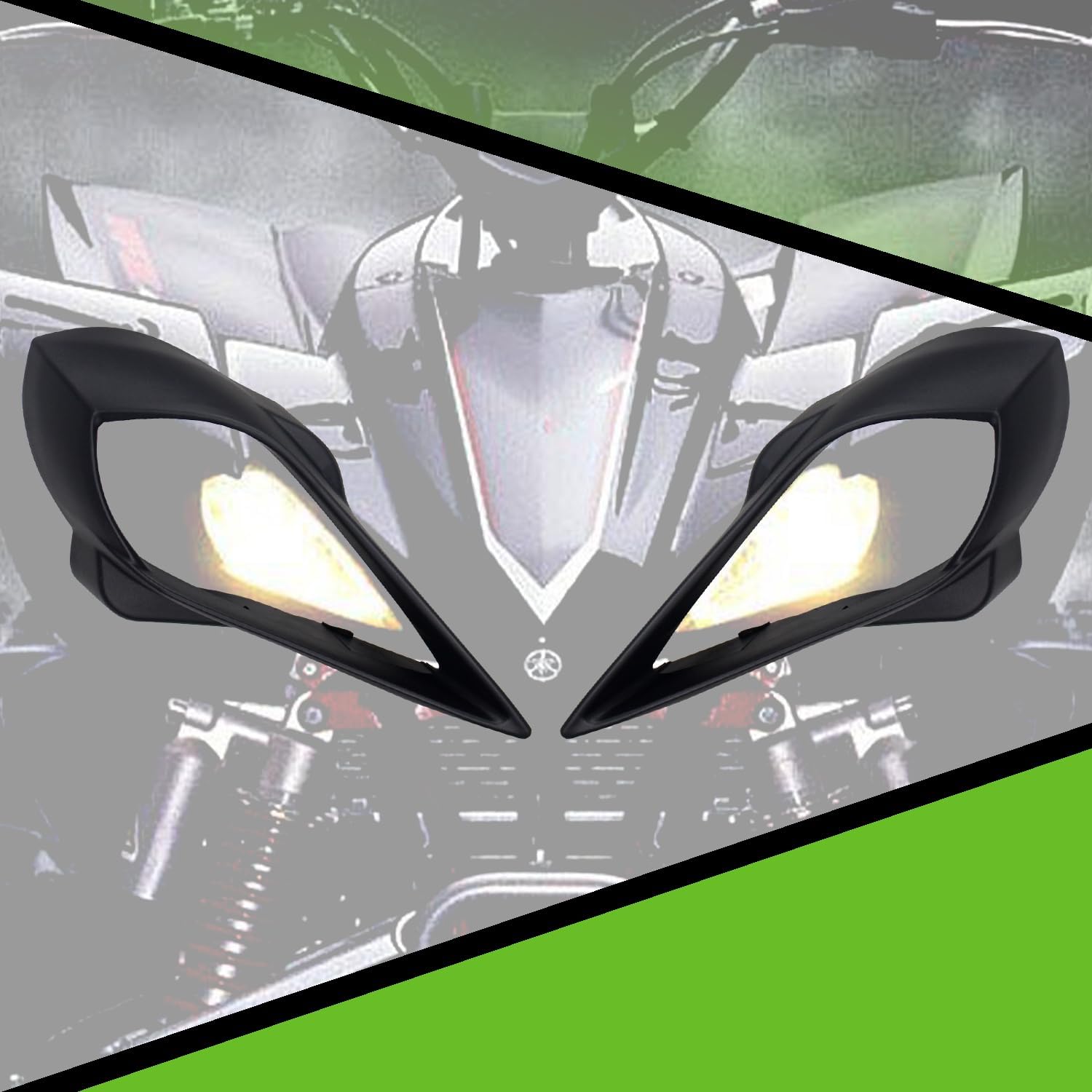 Left & Right Headlight Covers Compatible with 2006-2022 Yamaha Raptor 700 250 350, YFZ 450 YFZ450R YFZ450X, Wolverine 350 450 Head Lamp Trim Cover Accessories Replacement for 5TG-84166-01-00
