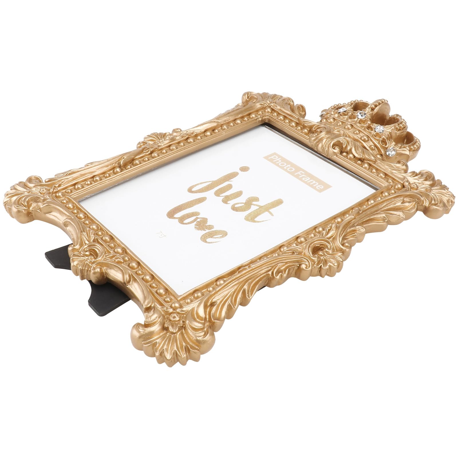 Marco de Fotos Hecho de Resina y Vidrio Varios estilos de Estilo Retro Europeo Dorado Decorativa Adecuado para Decoración de Escritorio y Sala de Estar