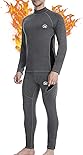 MEETWEE Men's Thermounders, Functional Lingerie Set, Ski Underwear Winter Suit Breathable Long Thermal Underwear for Outdoor Hunting Running, all grey