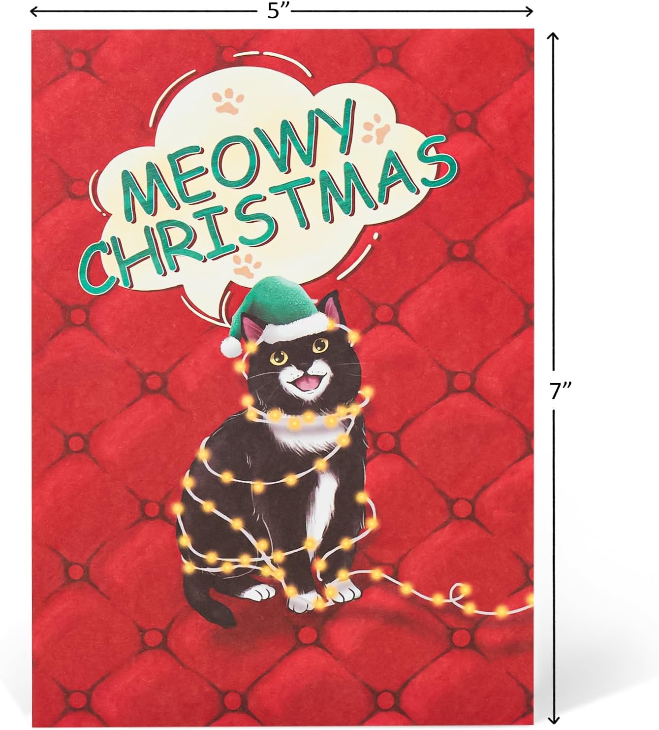 Christmas Sofa Cats Pop Up Card, Meowy Christmas, Xmas Tree, 3D Greeting Card, Gift for Cat Person, Kid, Boy, Girl, Sister, Brother, 5x7 - Includes Envelope And Message Note - Image 2
