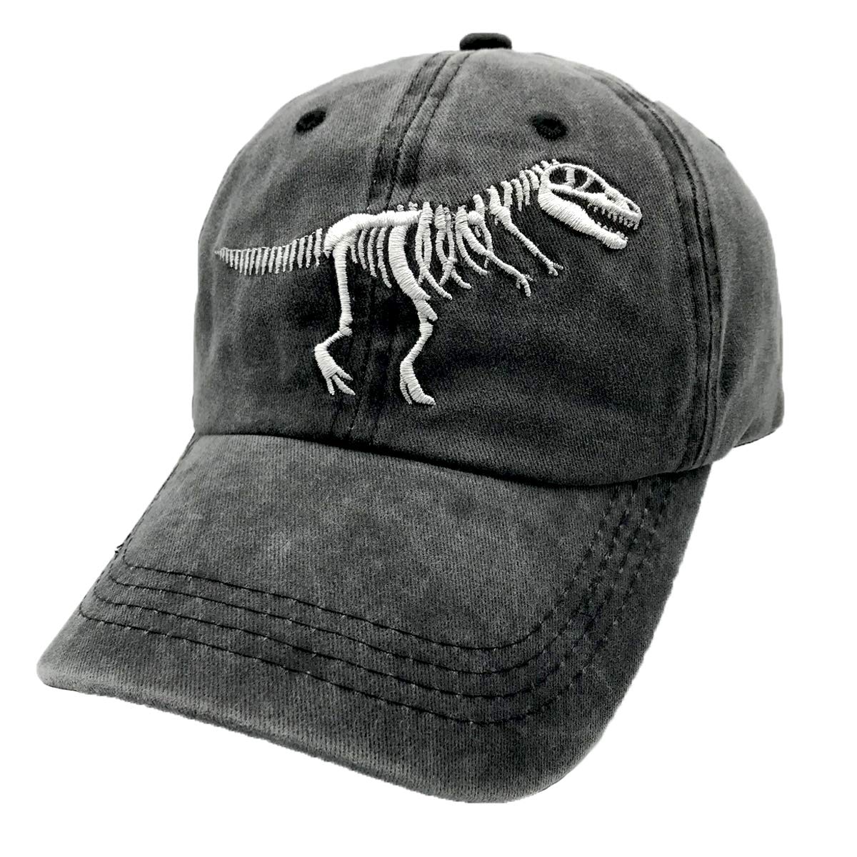 LOKIDVELOKIDVE Men Women Dinosaur Hat Embroidered T Rex Skeleton Baseball Cap