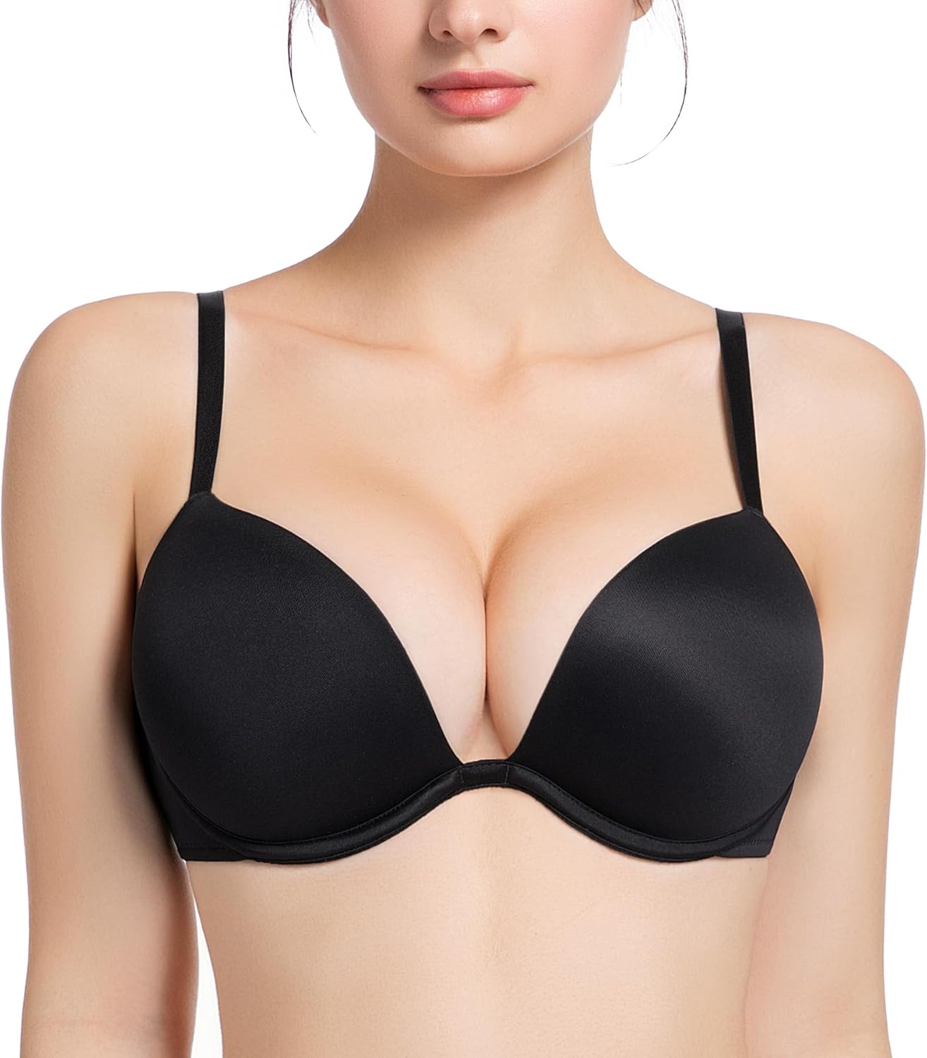 HACI Women's Push Up Bra Plunge Deep V Thick Padded Underwire Seamless Multiway Add 2 Cups - Image 6