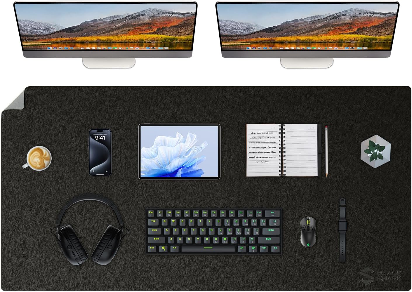 Black Shark Manta P11 tappetino scrivania XXL pelle antiscivolo
