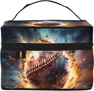 Bolsa de maquillaje con llama de béisbol, est...