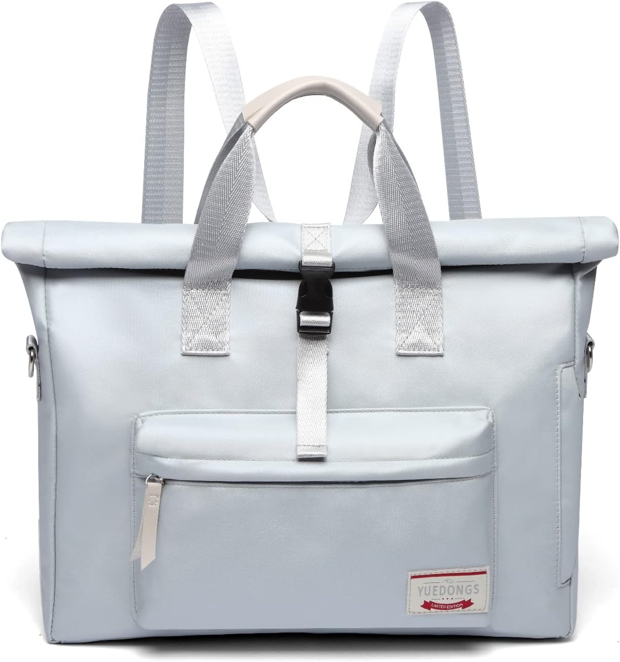 Wxnow Convertible Briefcase Backpack Messenger Laptop Bag Business Briefcase Wide Top Open Casual Bag for Travel Work College, Glacier Blue