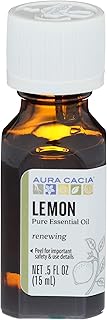 Aura Cacia 100% Pure Lemon Essential Oil | GC/MS Tested for Purity | 15 ml (0.5 fl. oz.) | Citrus Limon
