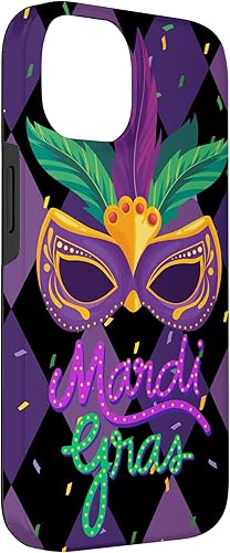 Miniatura 6 de Funda para iPhone 11 Pro Max Mardi Gras NOLA Festive Carnival Mask New Orleans Party Case