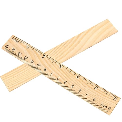 Miniatura 4 de 144 reglas de madera de 6 pulgadas, 5.9 in, 2 escalas de madera precisa, herramienta de medición de madera de doble cara para estudiantes,