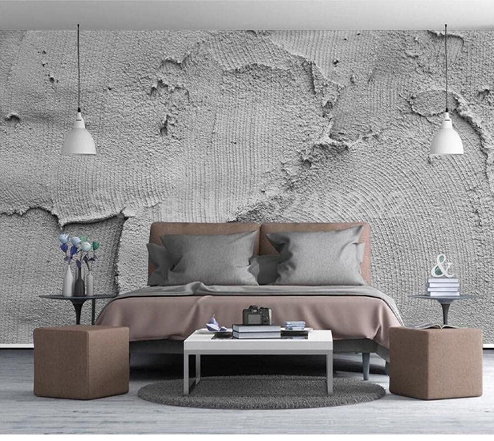 Papier peint panoramique 3D effet ciment WLLLO 430x300 cm