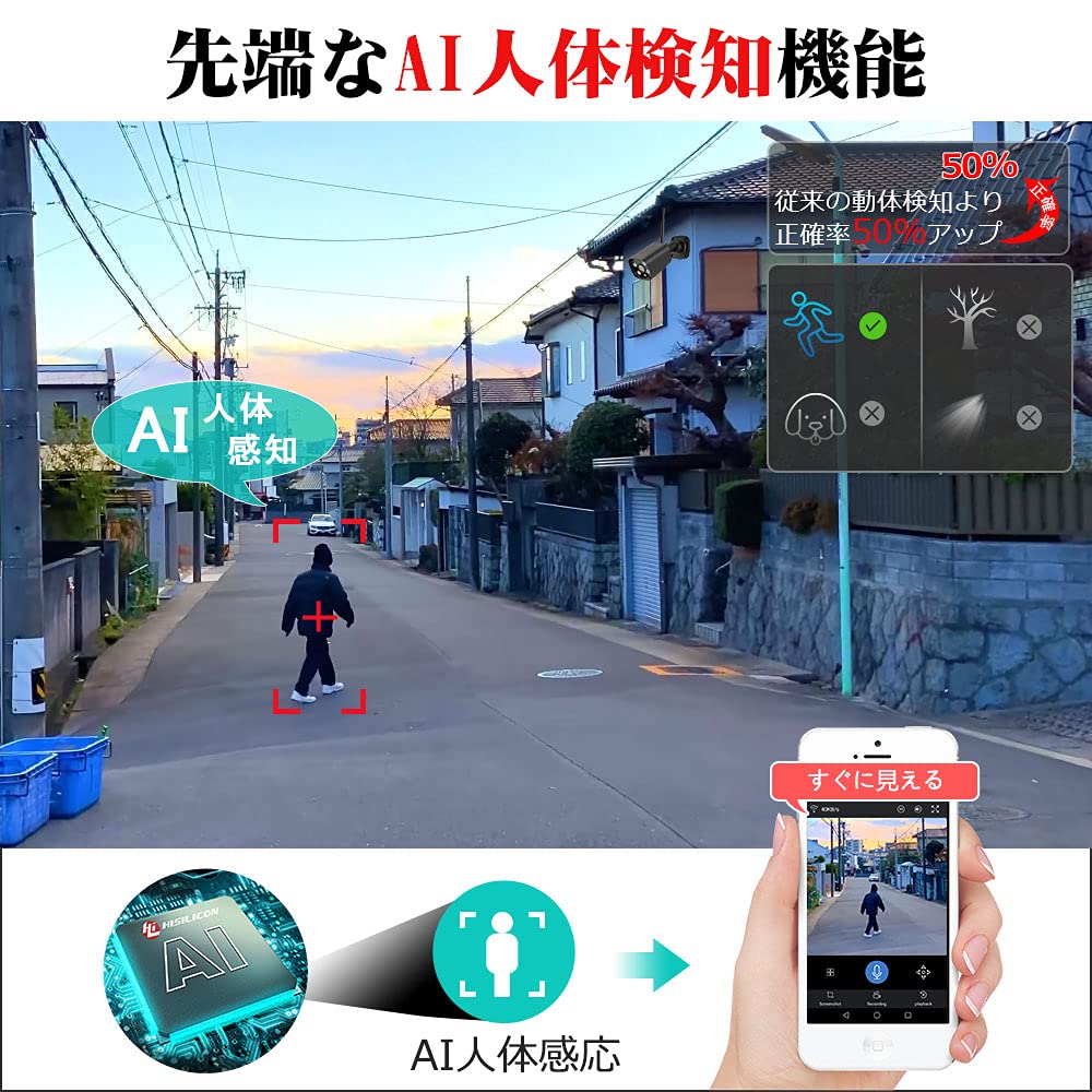 Amazon.co.jp: 【双方向通話・300万高画素】防犯カメラセット