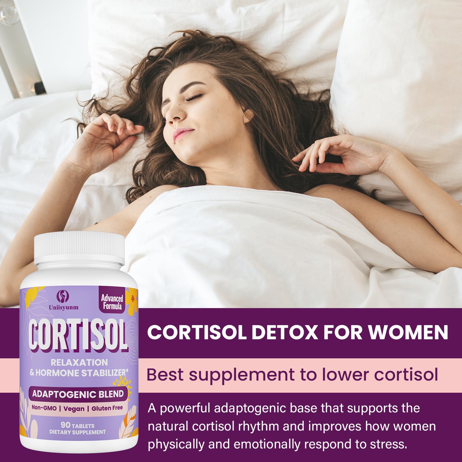 Cortisol, 16-in-1 Cortisol Calm & Manager & Reducer - 90 Tablets, Vegan — Amazon image 6