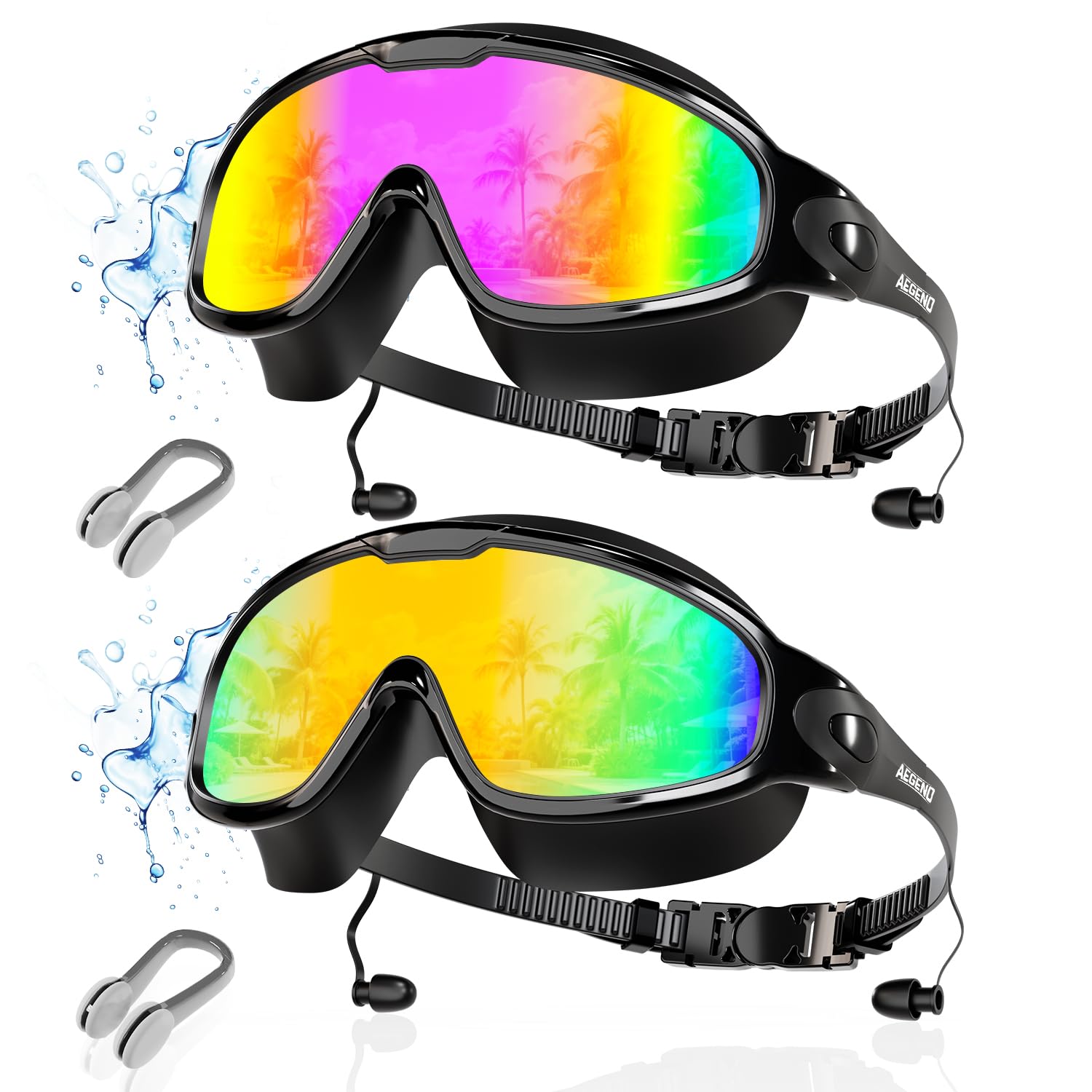 New Adult Wide View Swim Goggles