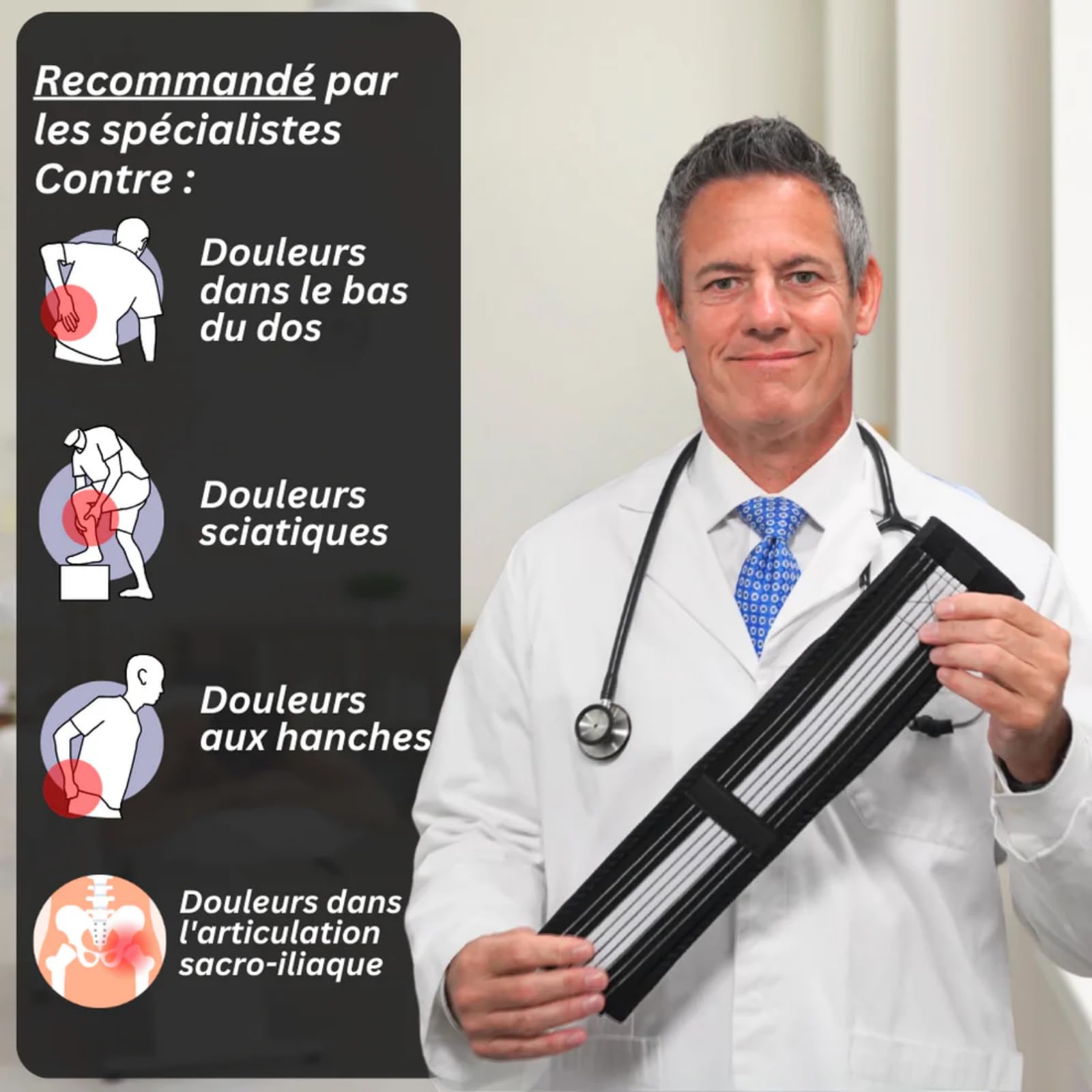 MEIION Ceinture,Bande Abdominale Pelvienne,Soutien Articulation Sacro-iliaque Unisexe,Tissu Respirable Réglable,pour Récupération Post-Partum et Soutien Lombaire