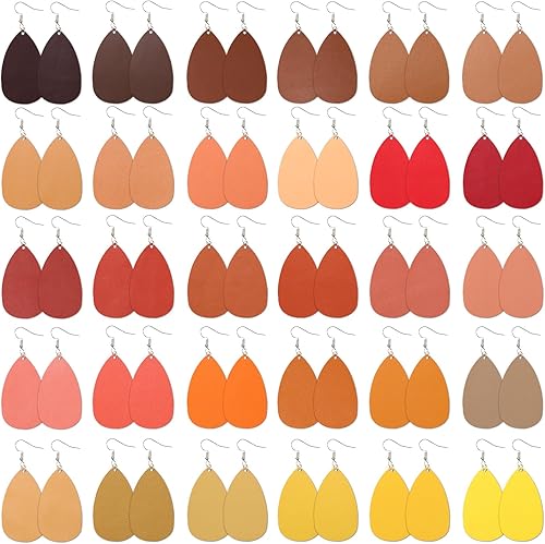 Miniatura 4 de CDY 30 hojas lisas de piel sintética de 8.2 x 6 pulgadas hojas de tela de piel sintética de combinación marrón, rojo y amarillo, adecuadas para