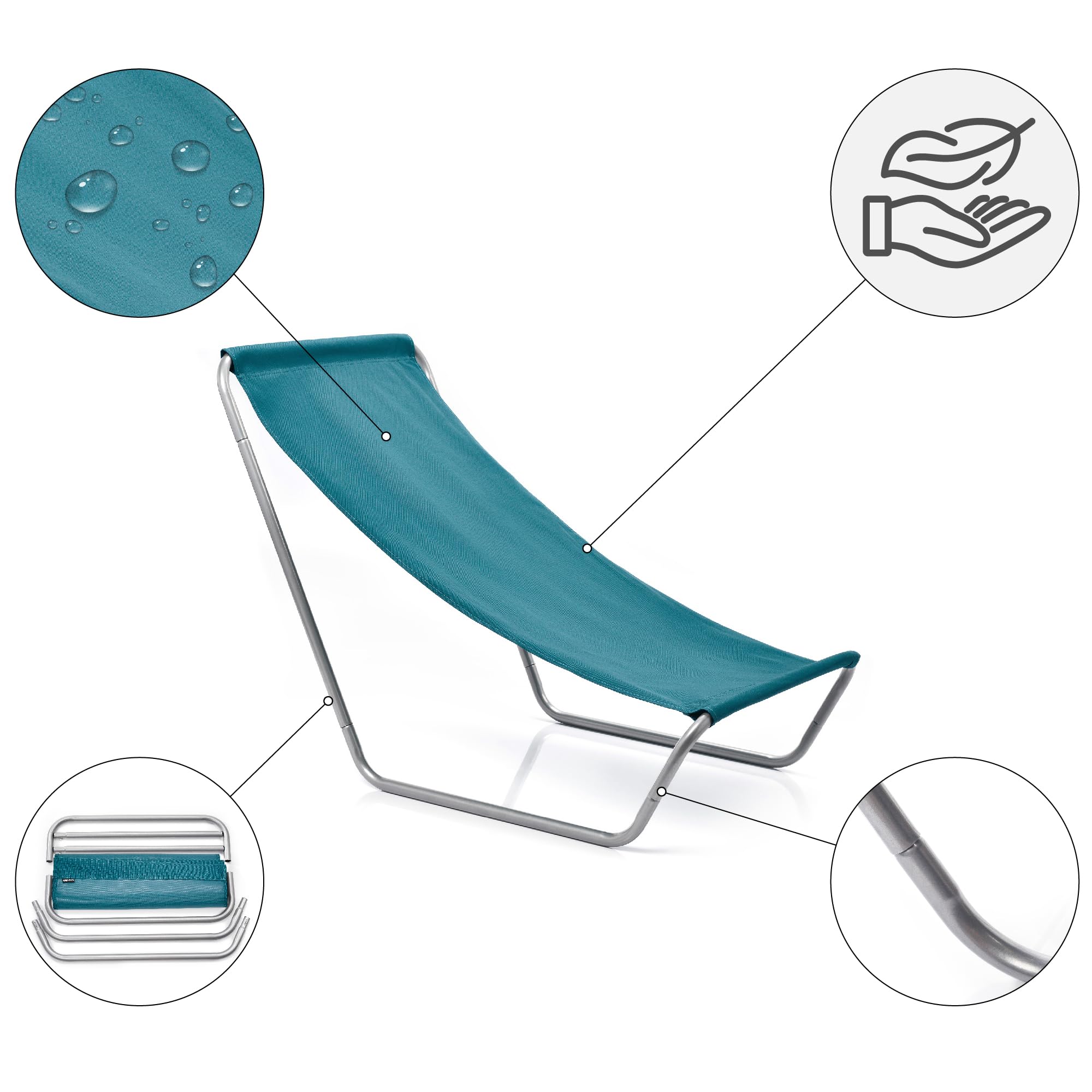 meteor Sillón Plegable - Tumbona para Jardin Camping Terraza - Silla Playa Jardín Al Aire Libre