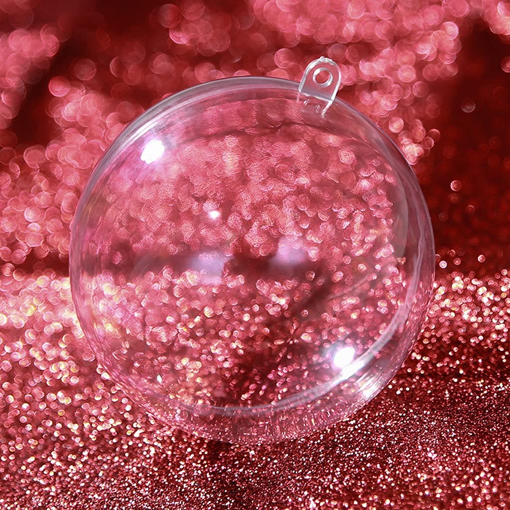 2021 Christmas Ornament Transparente Kugel Kreative Acrylkugel Hohl Kunststoff Kugel Hängende Kugel Hängen (20 Stück) (Color : A, Size : 10cm)