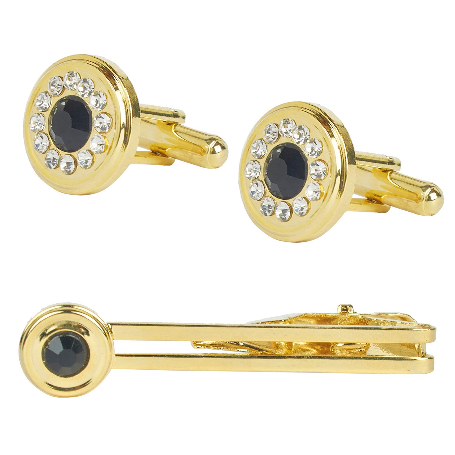 Shining Jewel Designer Stylish 3 pcs Accessories Formal Elegant Gold Plated Cufflinks + Tiepin Set for Men (SJ_7132) (B07TDMCMMW) Amazon Price History, Amazon Price Tracker