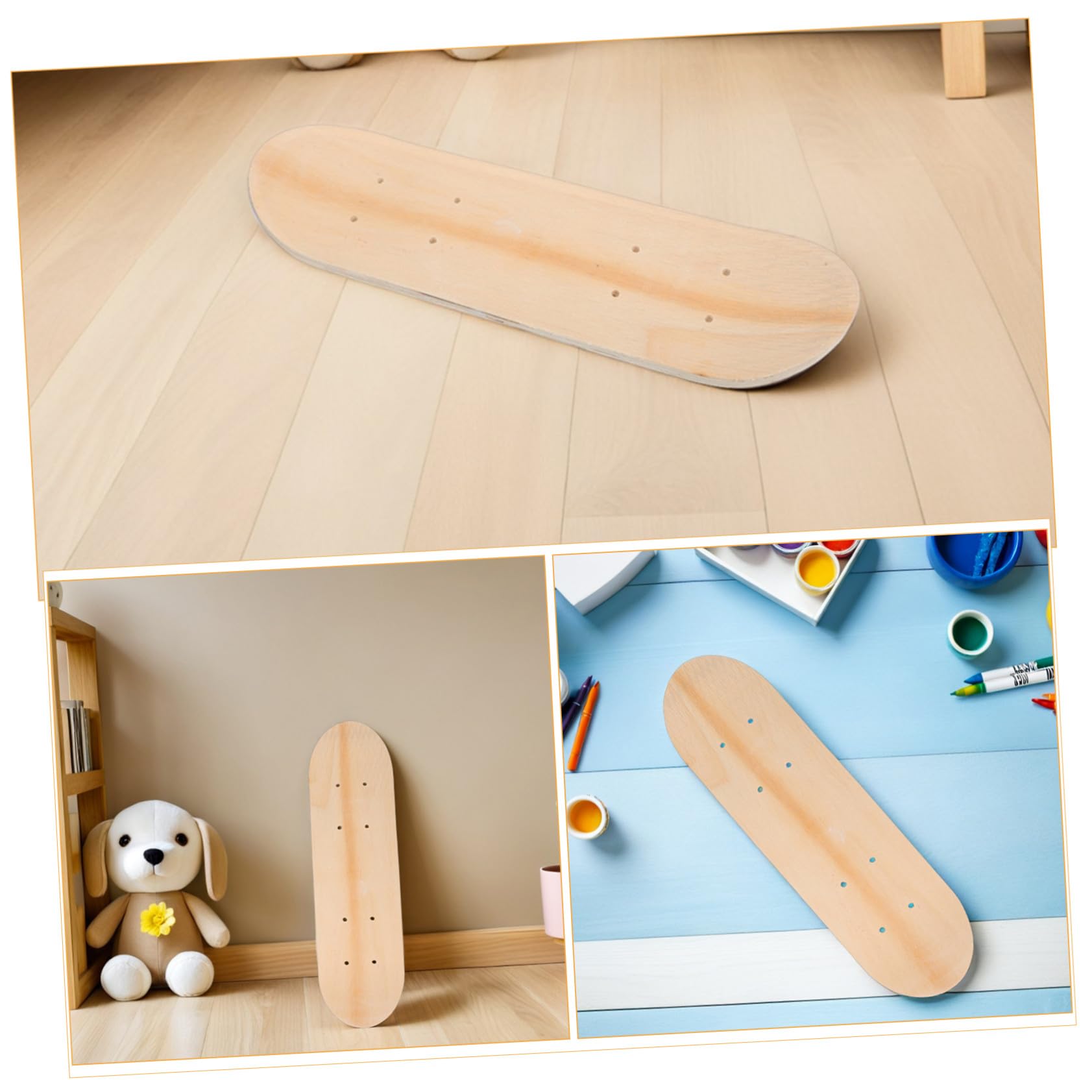 Planche de Skateboard en Bois Vierge à Peindre, Lot de 3, 7 Couches