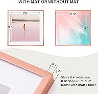 Vista 533 de Fun Memories Portarretratos de metal de 16 x 20 pulgadas con paspartú de 11 x 14 pulgadas, acabado de aluminio cepillado, parte delantera de vidrio