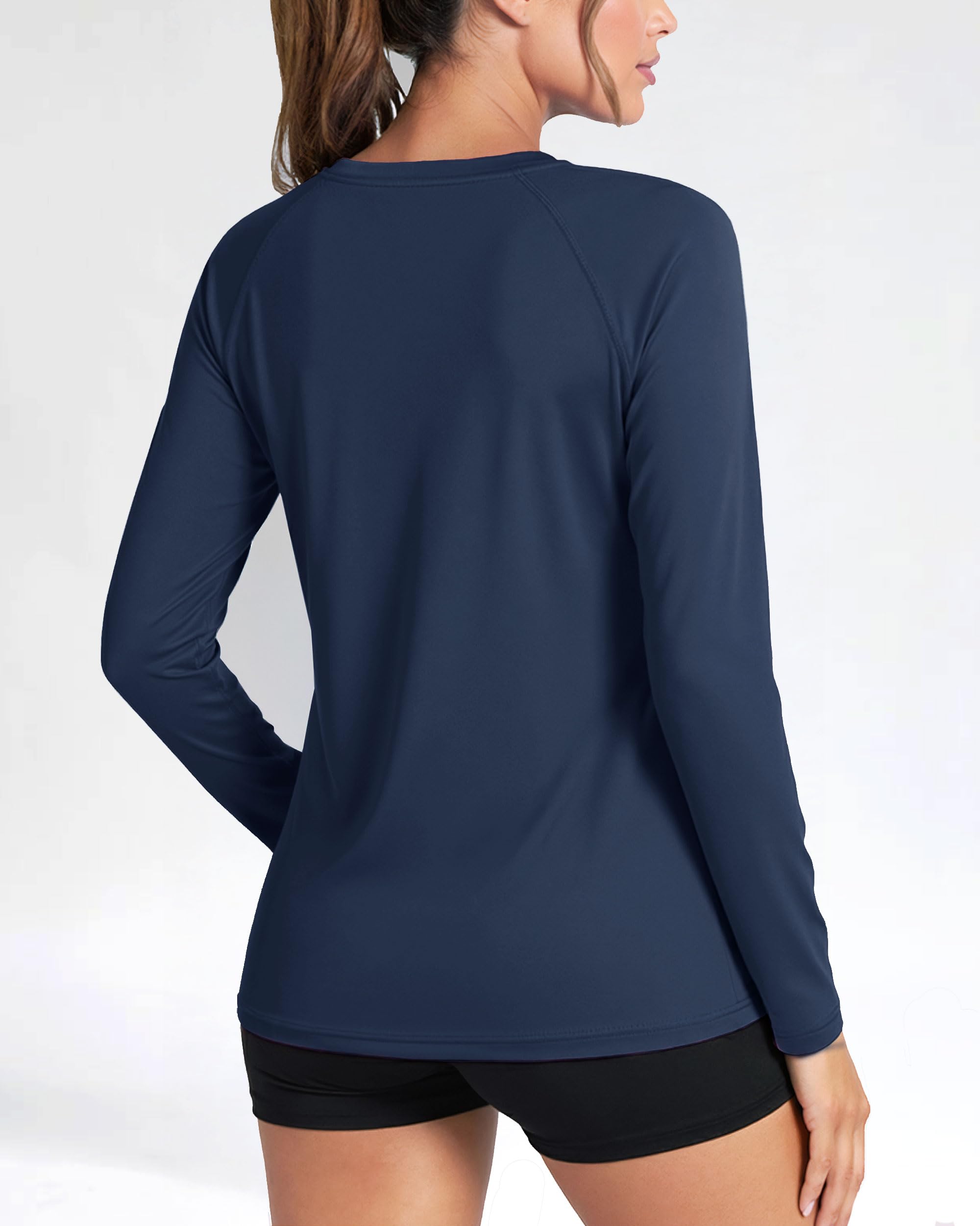 Boladeci Camisetas para el sol para mujer, protección UV UPF 50+, manga larga, protección contra erupciones, secado rápido, ligeras, para entrenamiento, natación, camisetas