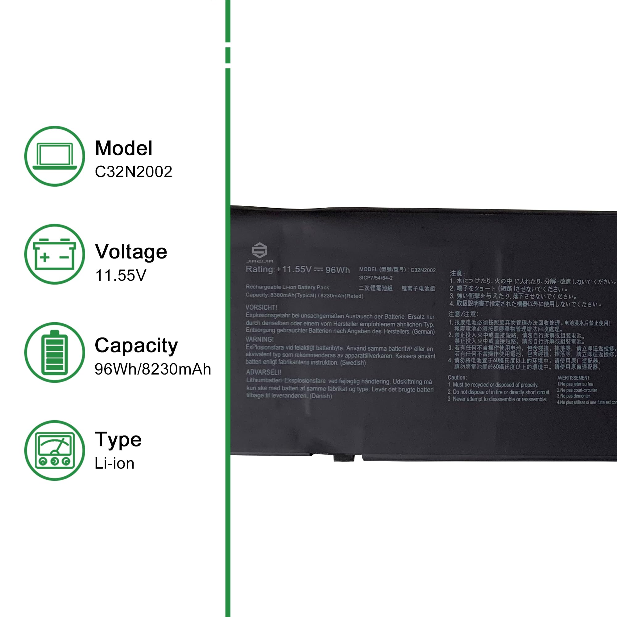 Amazon.com: JIAZIJIA C32N2002 Laptop Battery Replacement for Asus