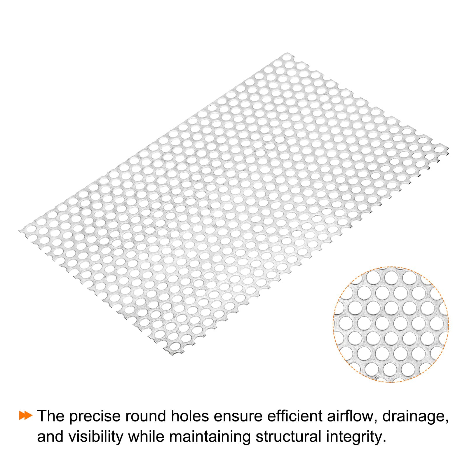 PATIKIL 11.8" x 8" 304 Stainless Steel Perforated Sheet - Image 3