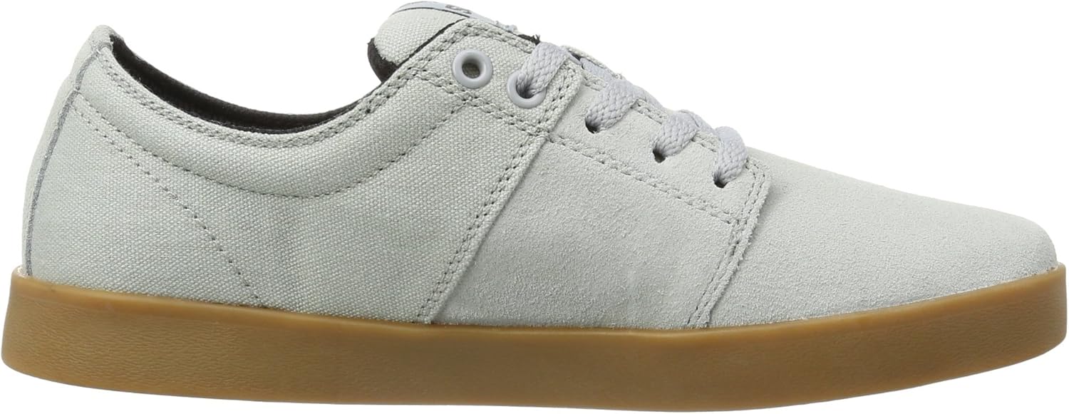 Supra TK Low Stacks Skate Shoe - Men's Grey Suede/Grey Canvas/Black Accents, 9.0