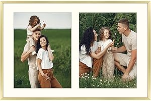 Frametory Double 8x10 Collage Picture Frame with Real Glass Front for Wall Mounting