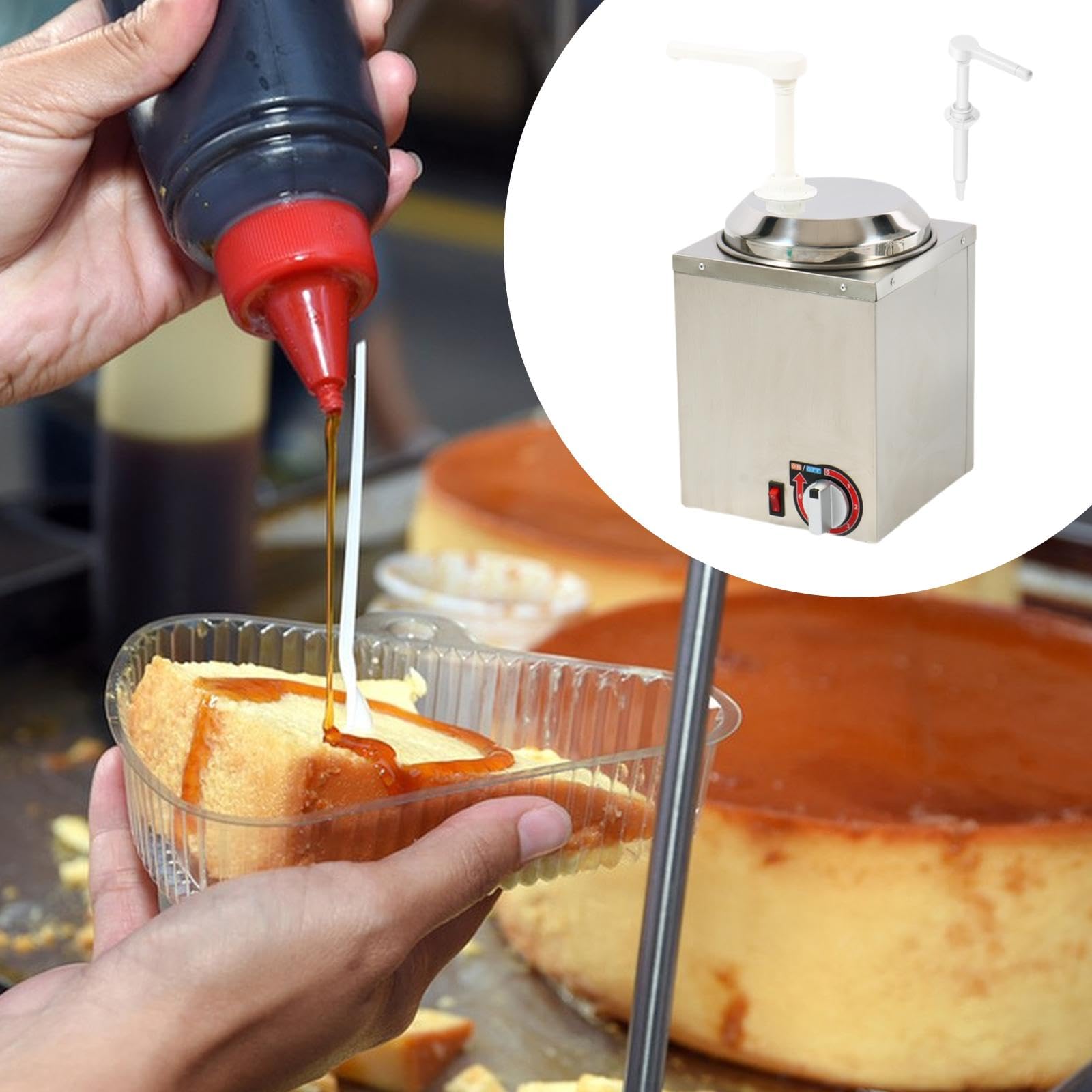Dispensador de Queso Dispensador de Queso Nacho Calentador de Salsas Calentador de Dispensador Gastronómico Fabricado en Acero Inoxidable Dur