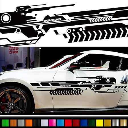 Amazon マシントライバルカーステッカー149 バイナルグラフィック車ワイルドスピード系デカール14色から選べる ブラック ステッカー デカール 車 バイク