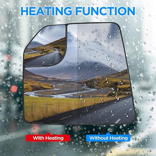 Miniatura 4 de BDFHYK Espejo calefactable para el lado izquierdo del conductor, compatible con Ford F150 2015-2020, espejo exterior con placa trasera, FL3Z17K707L