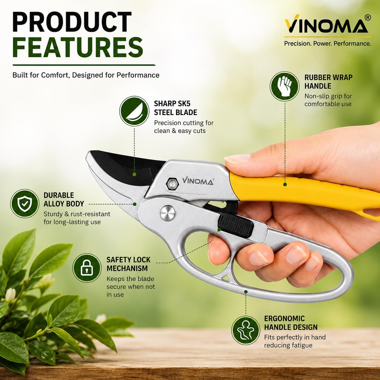 VINOMA Gardening Scissors - Precision Pruners -4 VINOMA Gardening Scissors - Precision Pruners -4