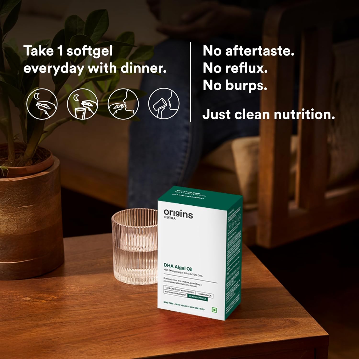 DHA Algal Oil 350mg | Vegan Omega-3 from Algae | Plant-Based Fish Oil Alternative for Brain, Eye & Heart Health | 28 Veg Softgels