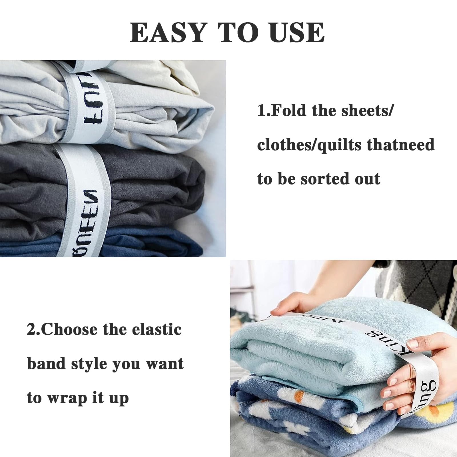 LEAYATST 8-Piece Bed Sheet Holder Bands - Elastic Sheet Straps To Keep Bedding In Place For All Mattress Sizes - View #14