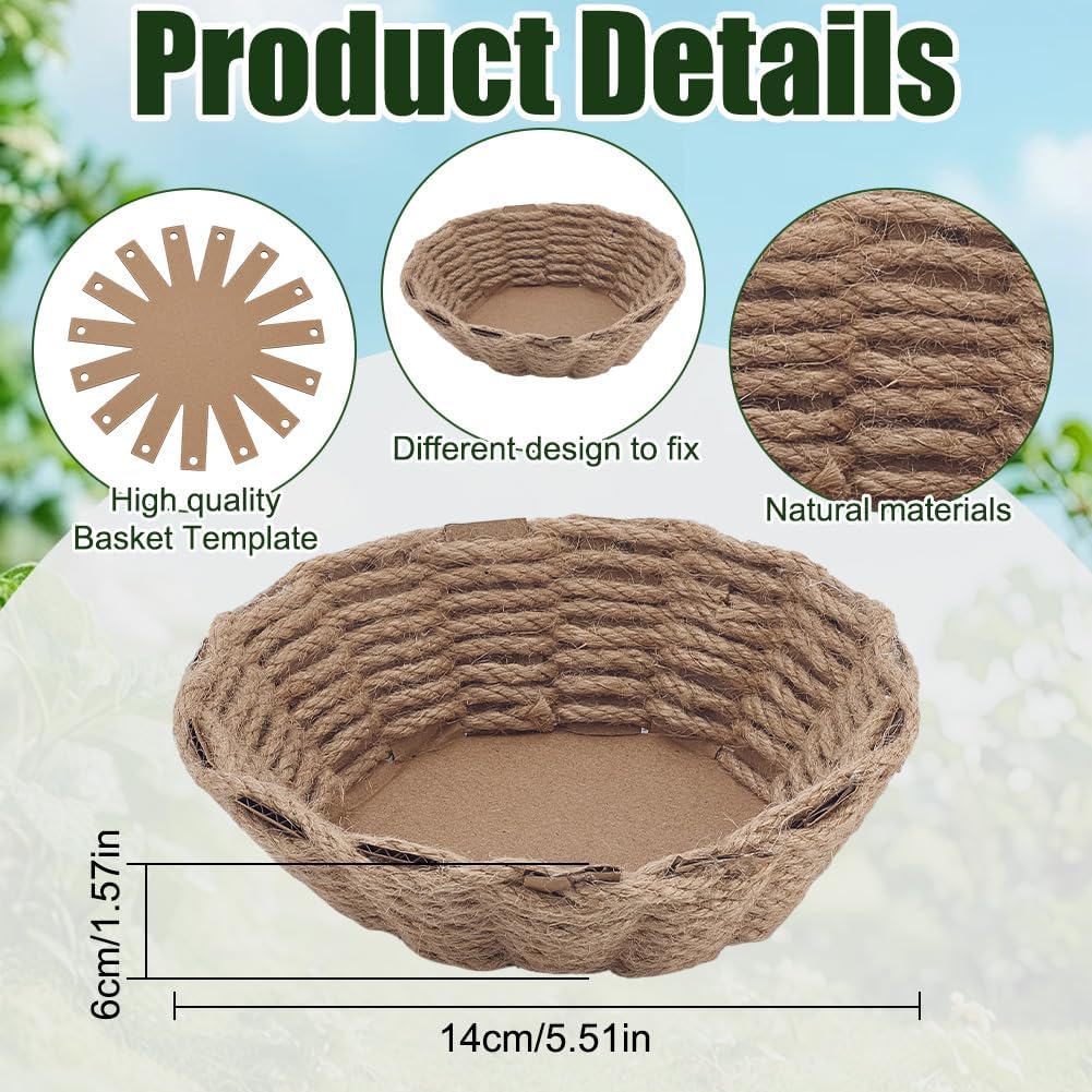 FREEBLOSS 6 Set Basket Weaving Kit Twine Basket Making Kit Creative Woven Bowl Suitable for Kids Arts and Crafts Projects with Instriction Easter Basket Activities for Easter 6 Shapes of Template