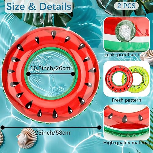 Miniatura 3 de Tubos de piscina, flotadores inflables para piscina, tubos interiores para piscina, pintura de frutas de verano, tubos flotantes, tubos de natación