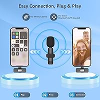 Vista 2 de MAYBESTA Micrófono de solapa inalámbrico Lavalier para iPhone y Android, micrófonos Bluetooth para grabación de video, 2 micrófonos con clip